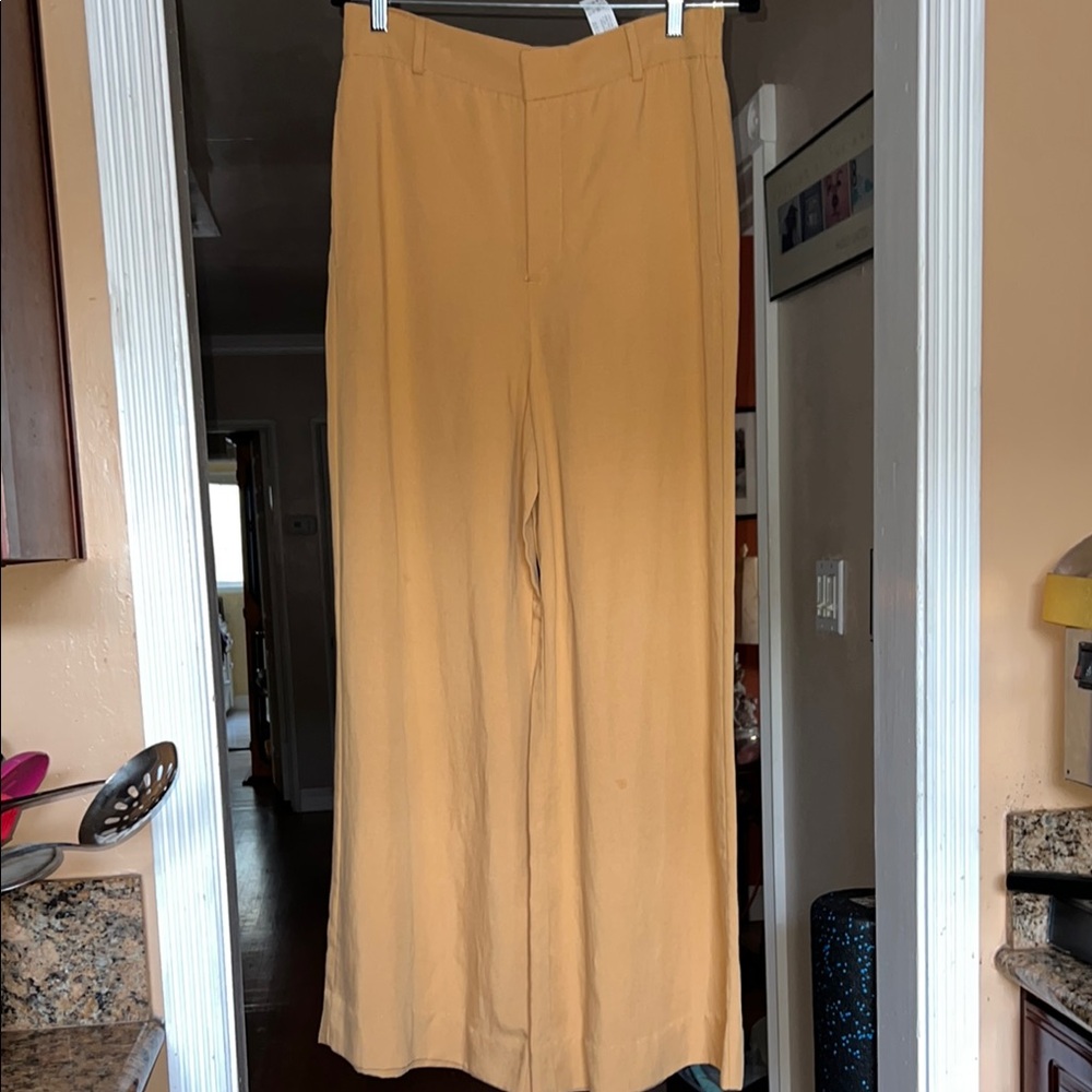 Zara yellow Wide-Leg pants